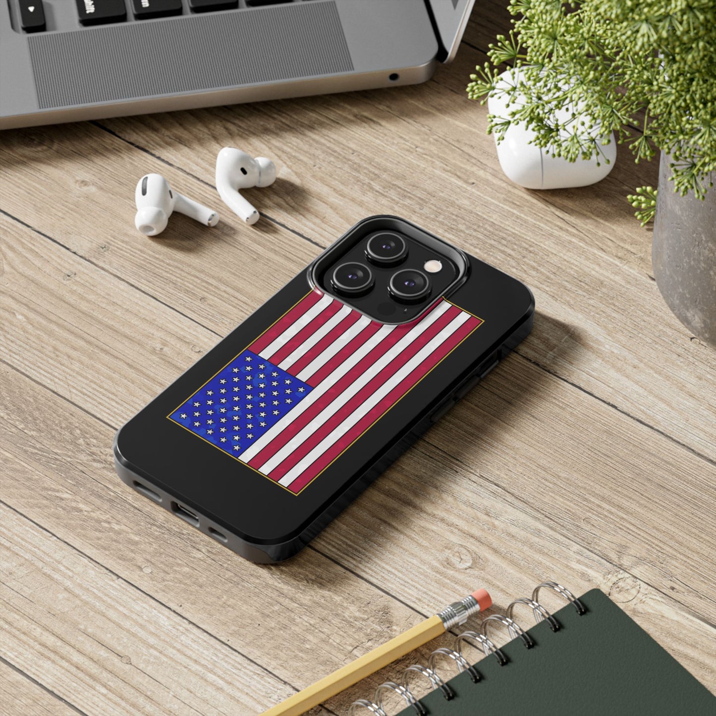 New Glory American Flag (Gold Edge Edition) - Phone Case