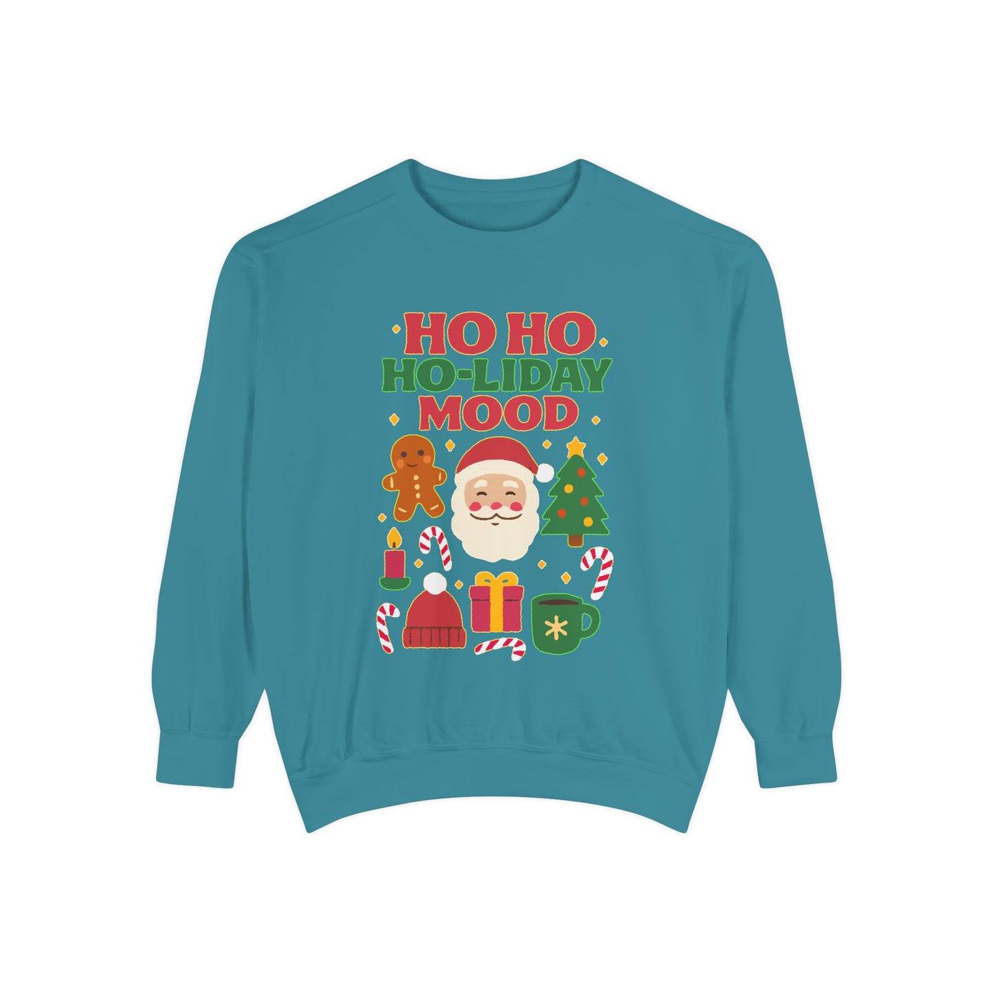 Festive Sweatshirt, Ho Ho Ho-liday Mood, Christmas Gift, Unisex Pullover, Cozy Holiday Wear, Cute Sweater, Winter Apparel