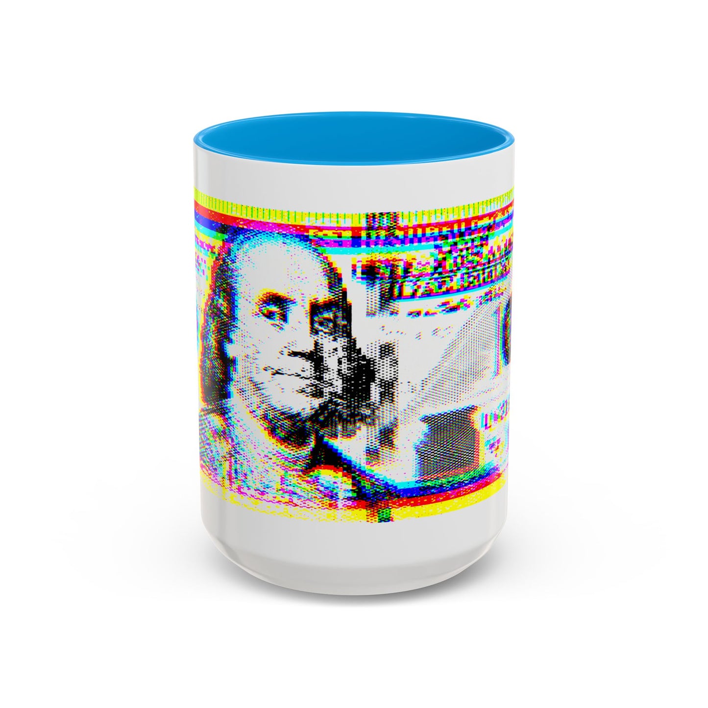 100 Dollars Bill - Neon Color Explosion - Color Accent Mug