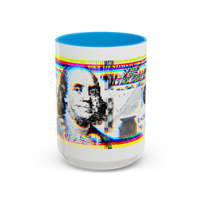 100 Dollars Bill - Neon Color Explosion - Color Accent Mug