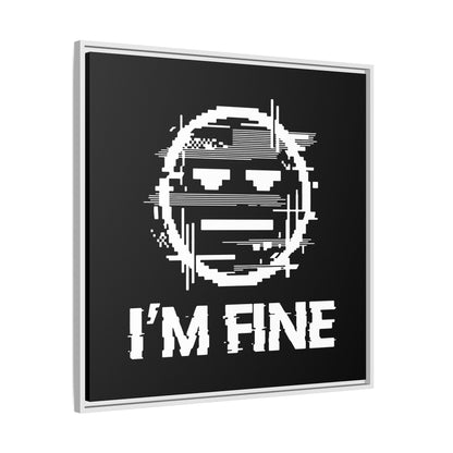 I’m Fine Glitched Smiley - Framed Canvas