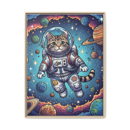 Astronaut Cat - Framed Canvas