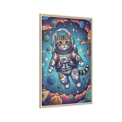 Astronaut Cat - Framed Canvas