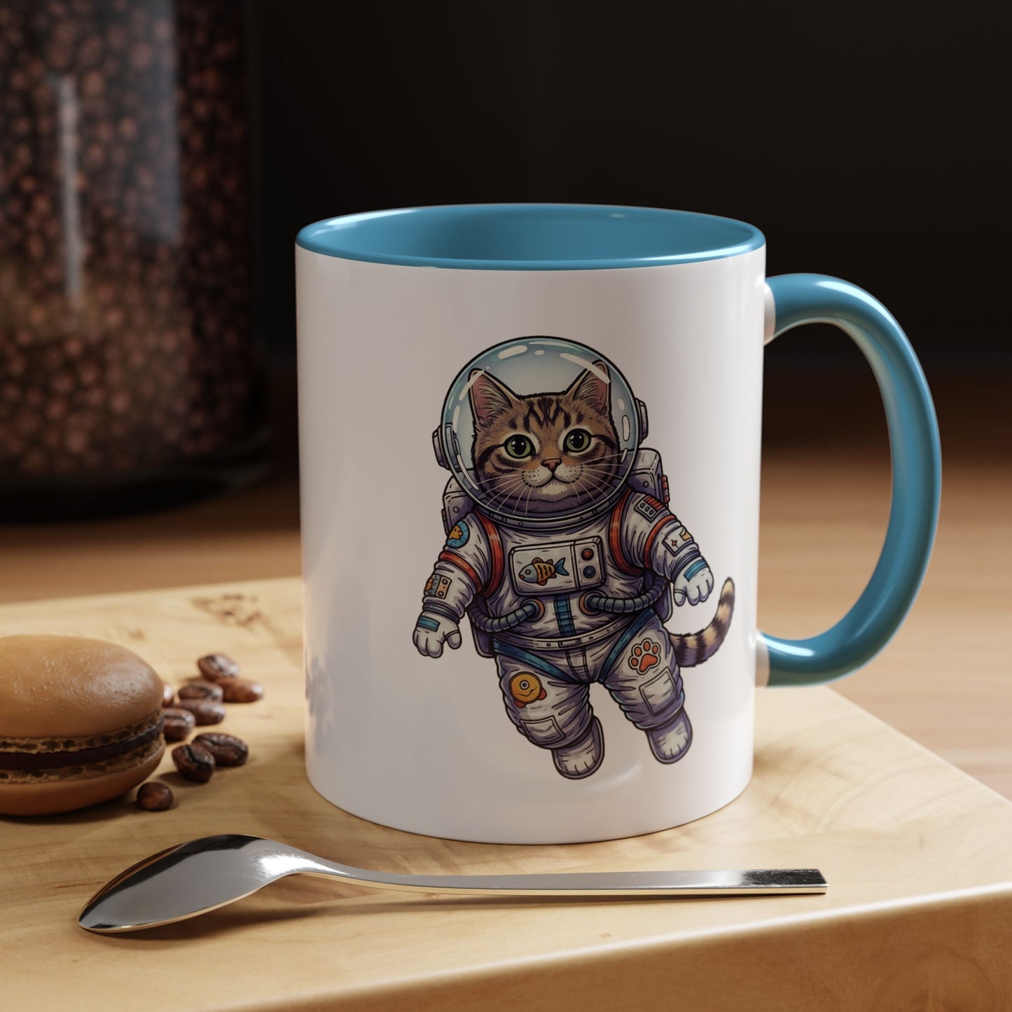 Astronaut Cat - Color Accent Mug