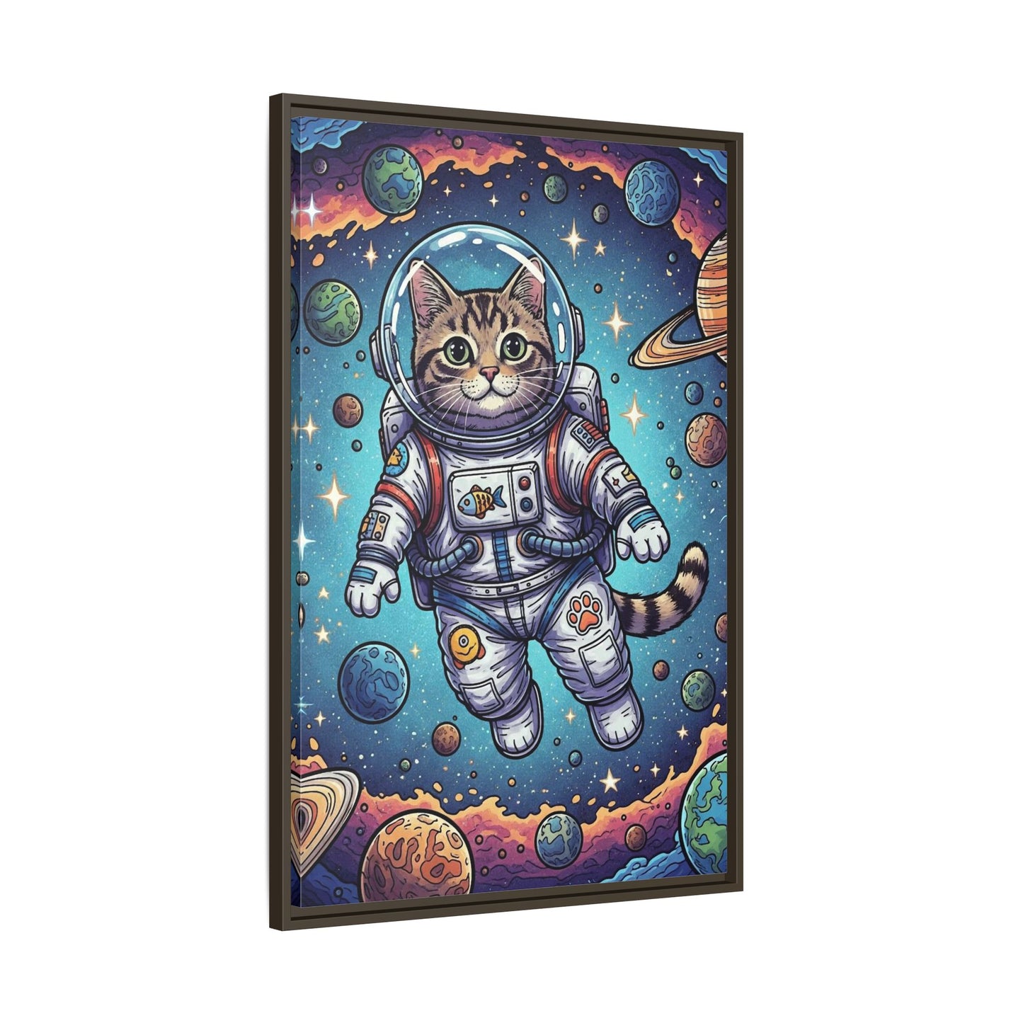 Astronaut Cat - Framed Canvas