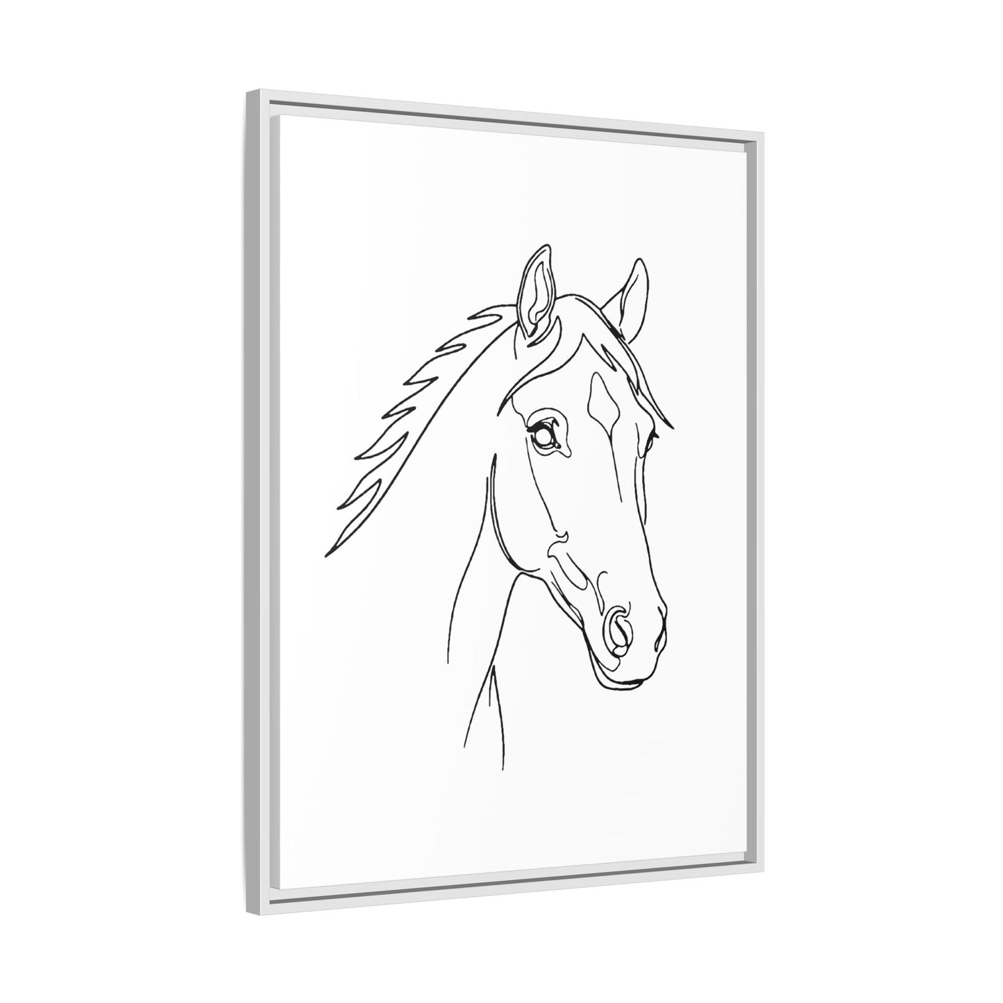 Horse Portrait Sketch - Framed Canvas