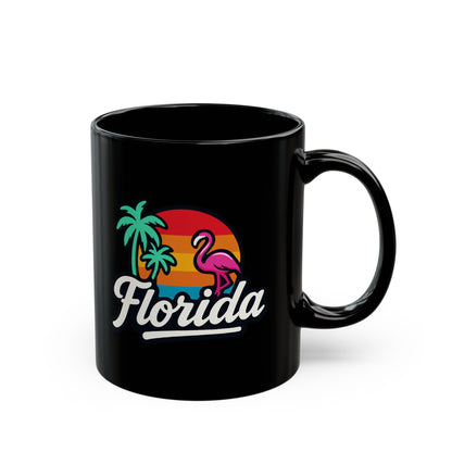 Florida Sunset Palm - Black Mug