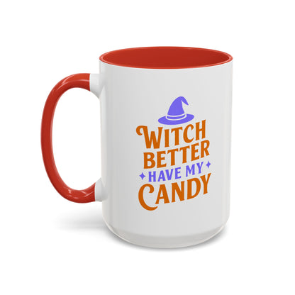 Witch-Themed Coffee Mug, Halloween decor, Gift for witches, Candy lover's mug, Spooky season drinkware, 11oz, 15oz options