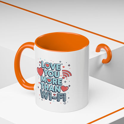 Love You More Than Wi‑Fi - Color Accent Mug