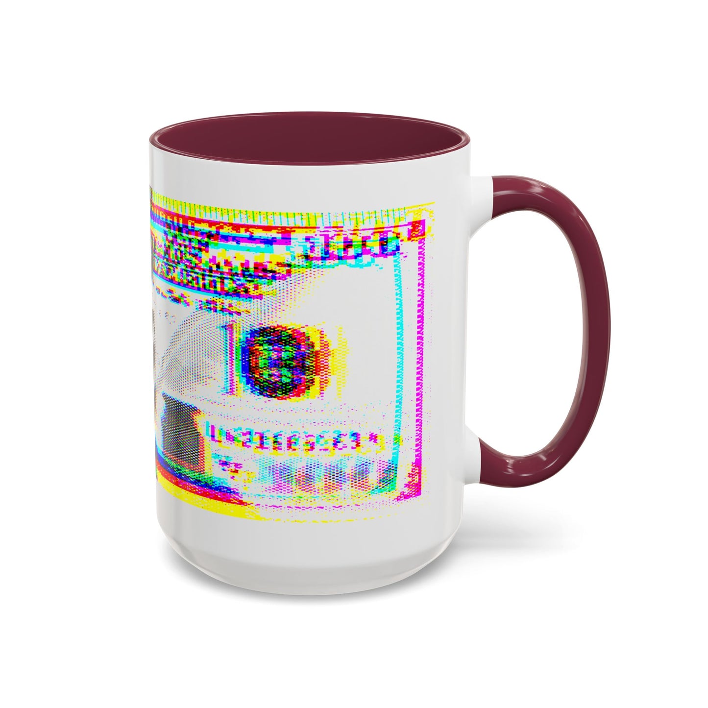100 Dollars Bill - Neon Color Explosion - Color Accent Mug