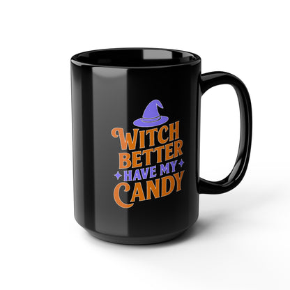 Witchy Black Mug, Halloween Coffee Cup, Perfect for Spooky Season, Gift for Witches, Trick or Treat Drinkware, Halloween Party Essentials
