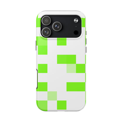 Lime Green Pixel Grid - Phone Case