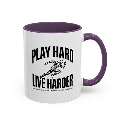 Play Hard / Live Harder - Color Accent Mug