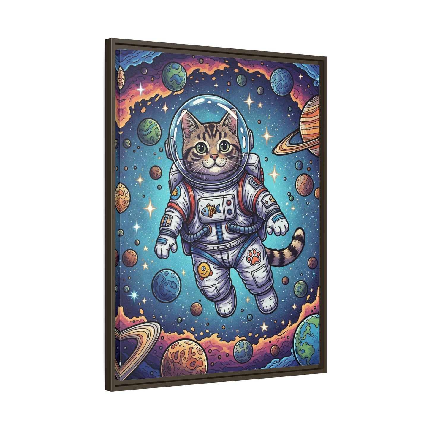 Astronaut Cat - Framed Canvas
