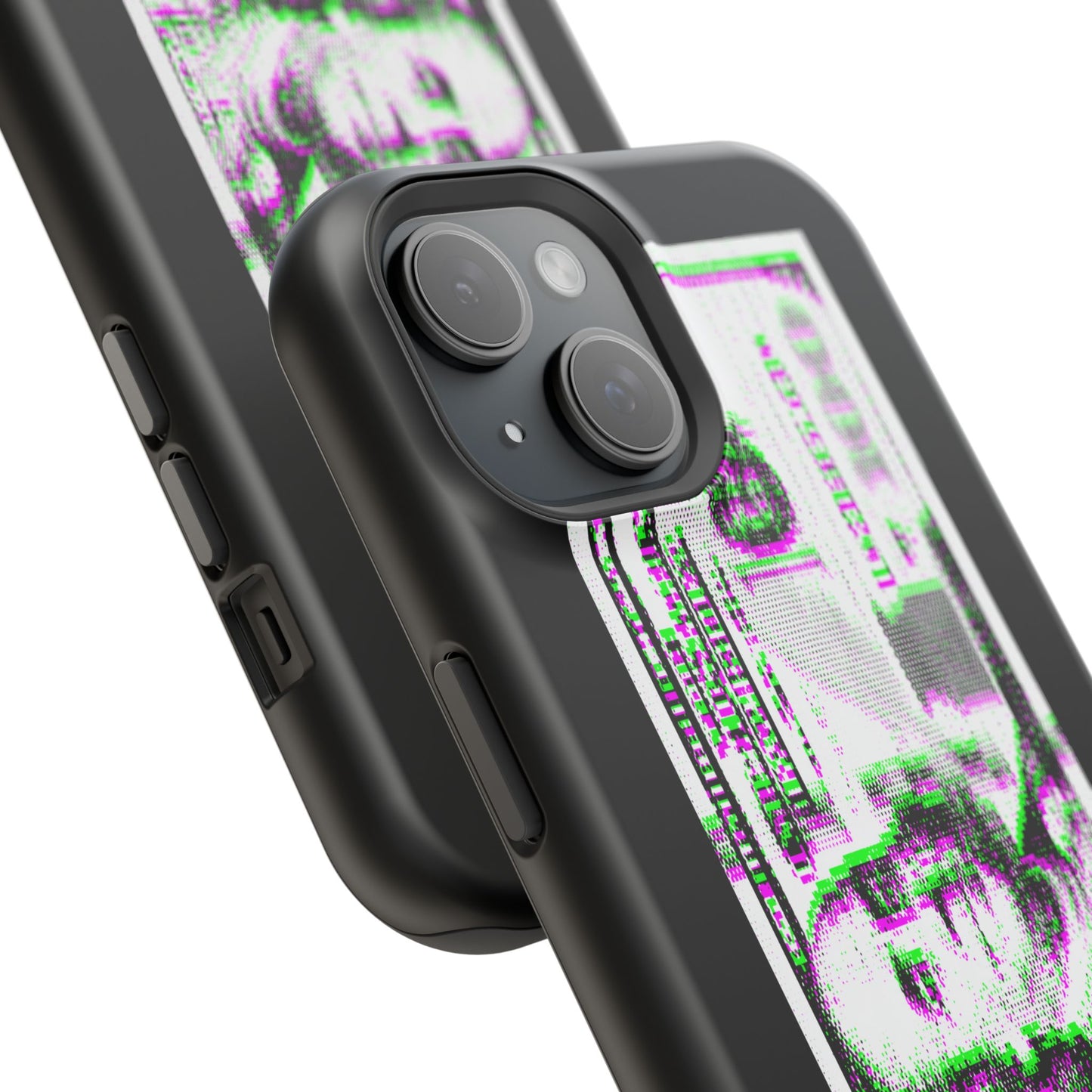100 Dollars Bill - Green/Magenta Glitch - Magnetic Phone Case