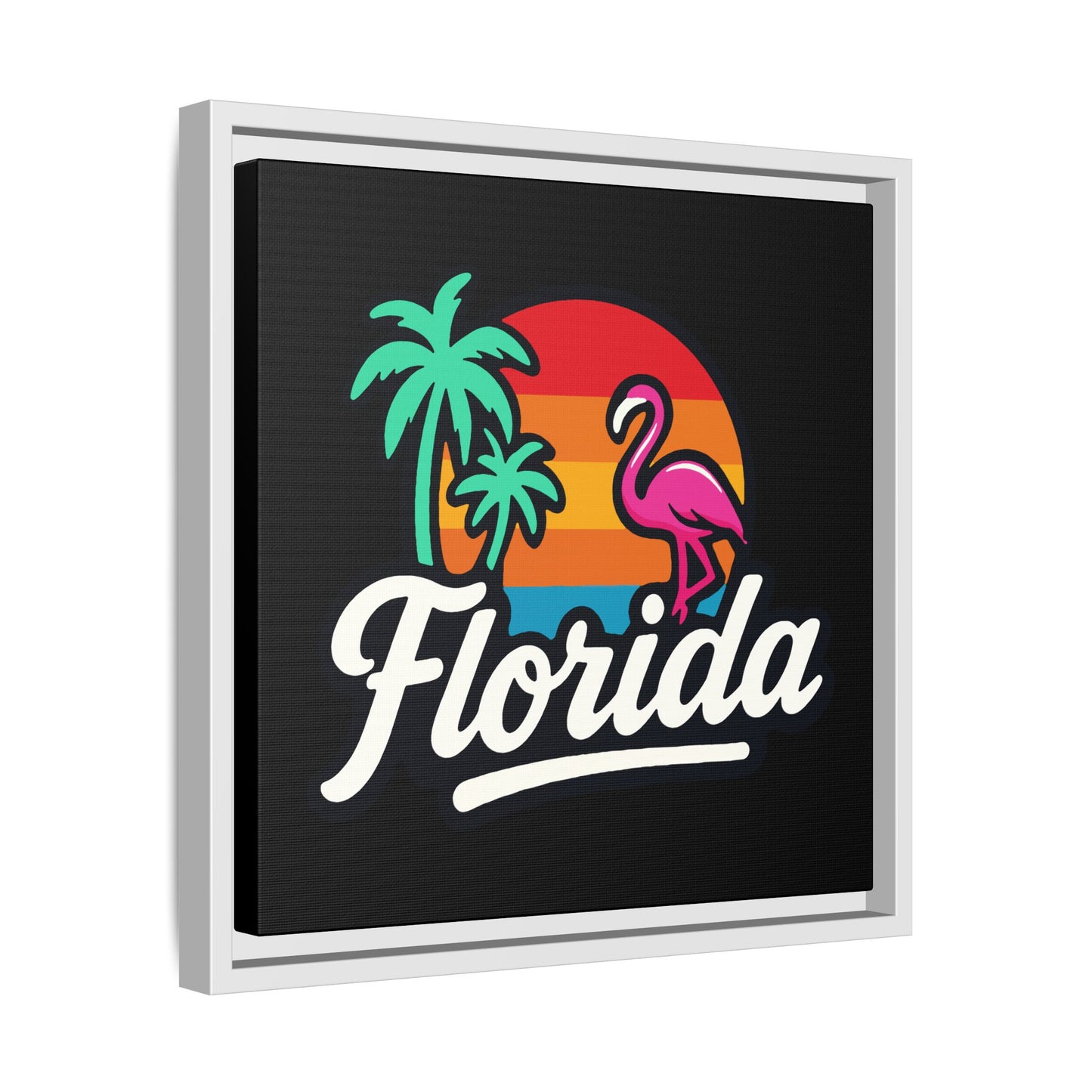 Florida Sunset Palm - Framed Canvas