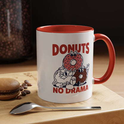 Donuts No Drama - Color Accent Mug