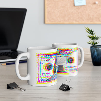 100 Dollars Bill - Neon Color Explosion - Mug
