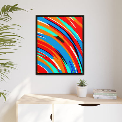 Abstract Rainbow Swirl Arc - Framed Canvas