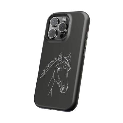 Horse Portrait Sketch - Magnetic Phone Case