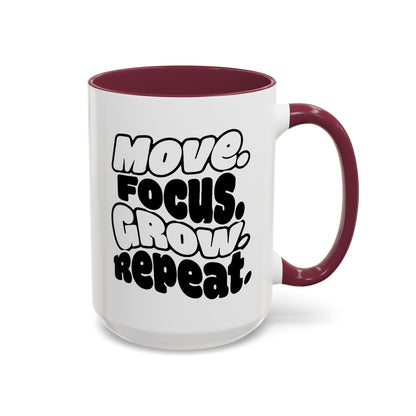 Move. Focus. Grow. Repeat. - Colorful Mug