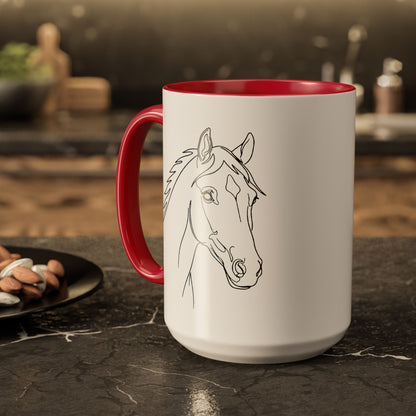 Horse Portrait Sketch - Colorful Mug