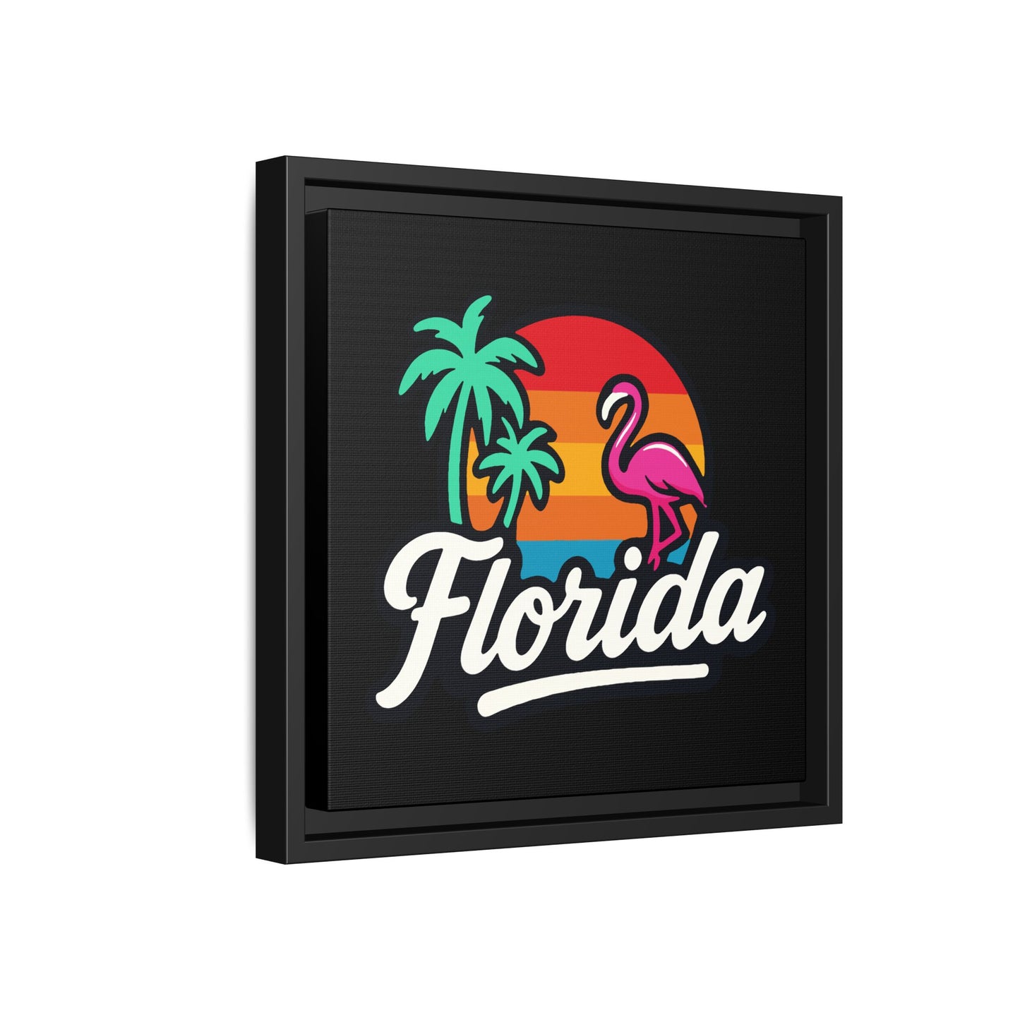 Florida Sunset Palm - Framed Canvas