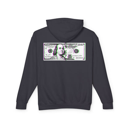 100 Dollars Bill - Green/Magenta Glitch - Hoodie