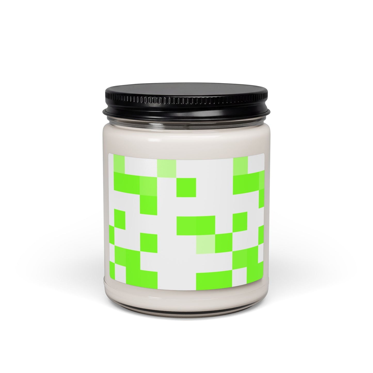 Lime Green Pixel Grid - Scented Candle