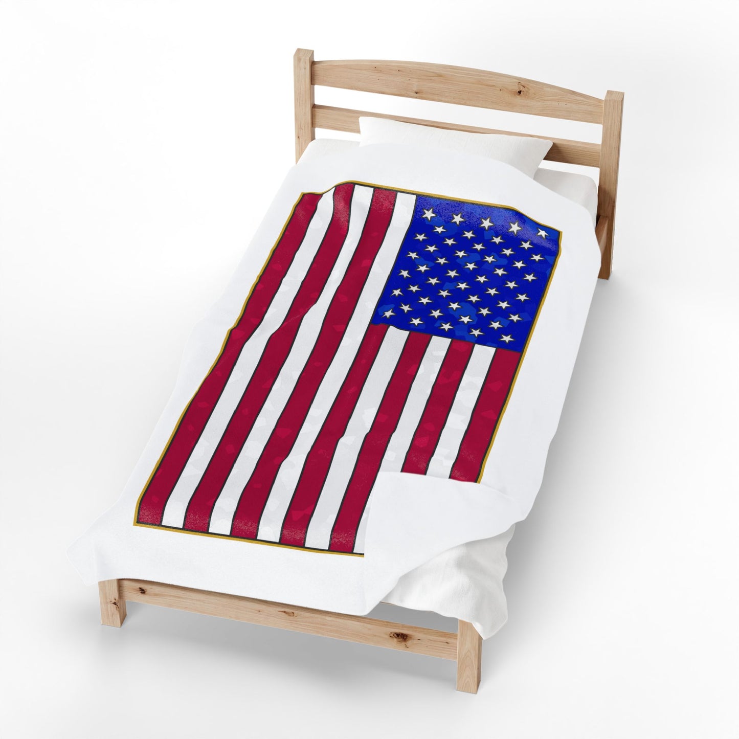 New Glory American Flag (Gold Edge Edition) - Plush Blanket