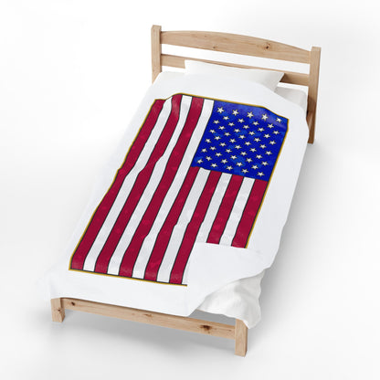 New Glory American Flag (Gold Edge Edition) - Plush Blanket