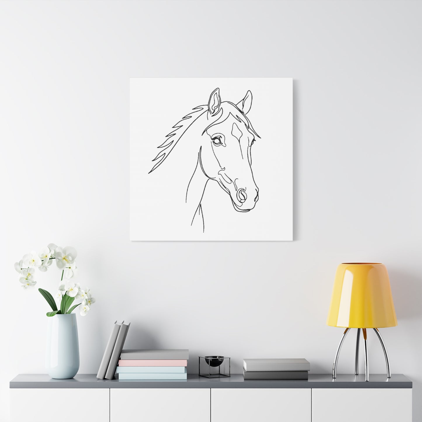 Horse Portrait Sketch - Stretched Canvas