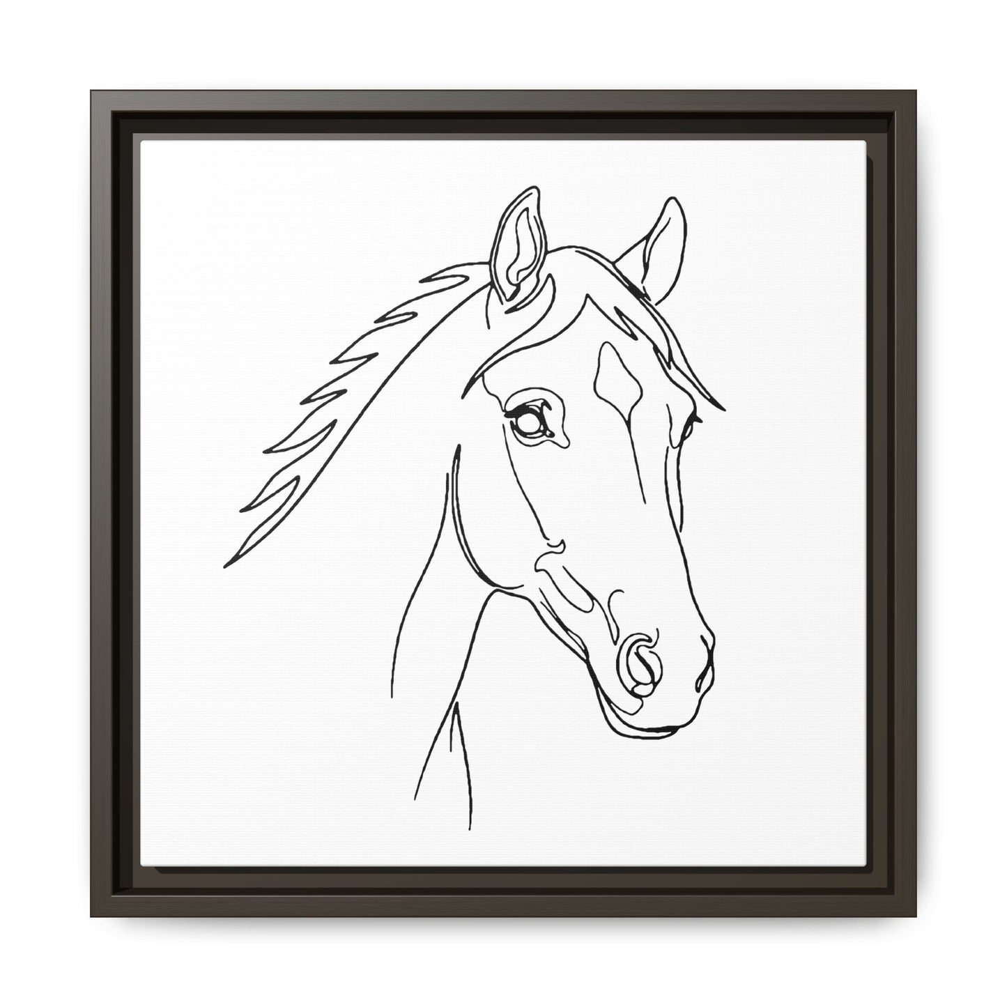 Horse Portrait Sketch - Framed Canvas