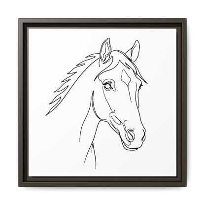 Horse Portrait Sketch - Framed Canvas