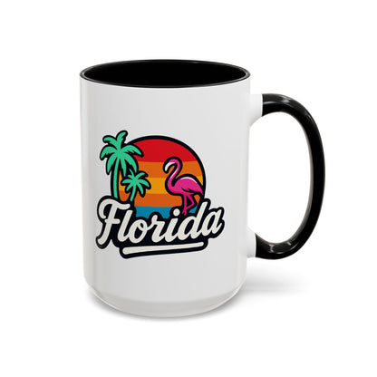 Florida Sunset Palm - Color Accent Mug