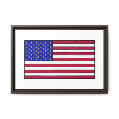 New Glory American Flag (Gold Edge Edition) - Framed Canvas