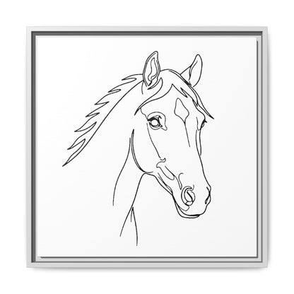 Horse Portrait Sketch - Framed Canvas