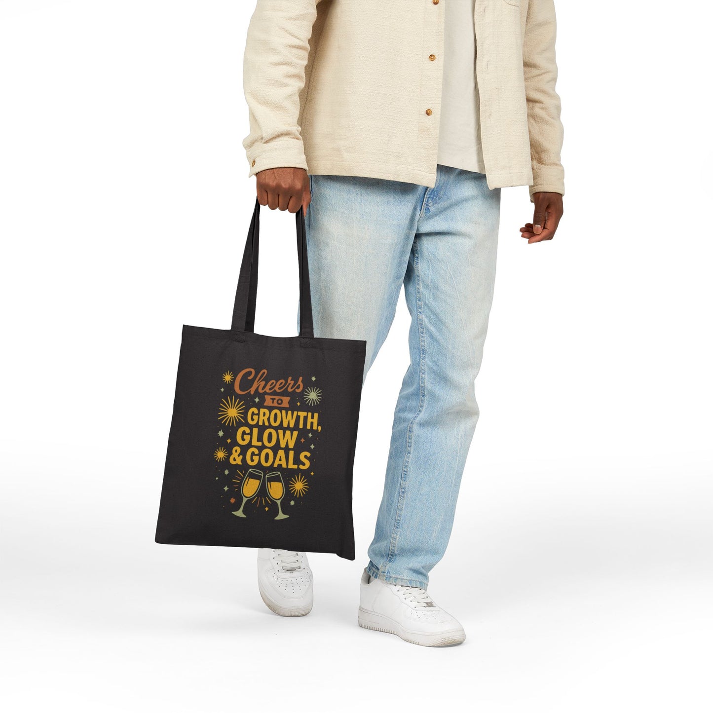 Cheers to Growth, Glow & Goals - Canvas Tote Bag