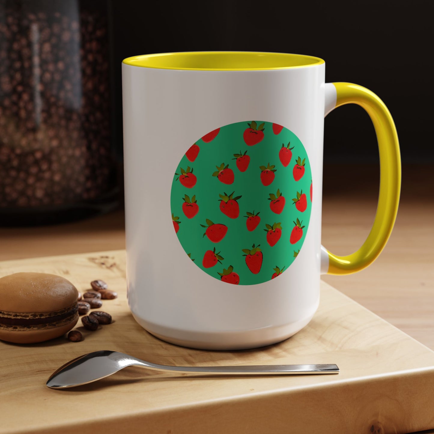 Strawberry Pattern - Color Accent Mug
