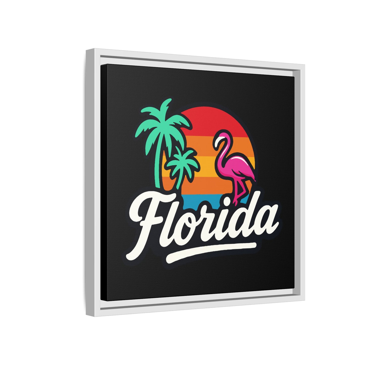 Florida Sunset Palm - Framed Canvas
