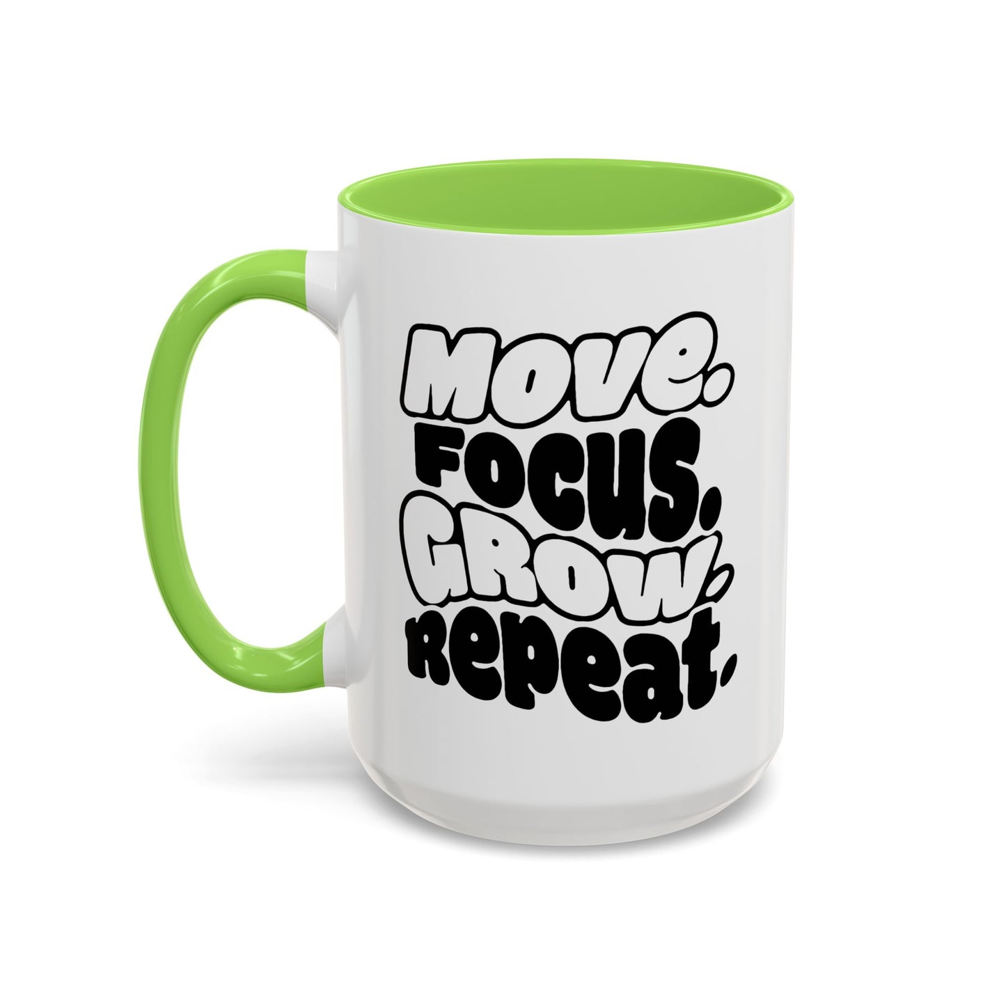 Move. Focus. Grow. Repeat. - Colorful Mug