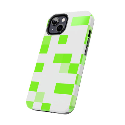 Lime Green Pixel Grid - Phone Case