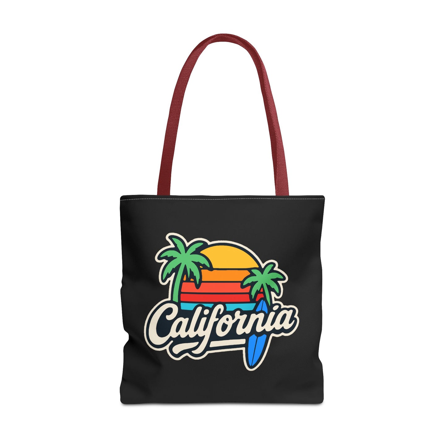 California Retro Tote Bag - Beach Vibes, Summer Accessory, Travel Bag, Gift for Friends, Eco-Friendly Shopping