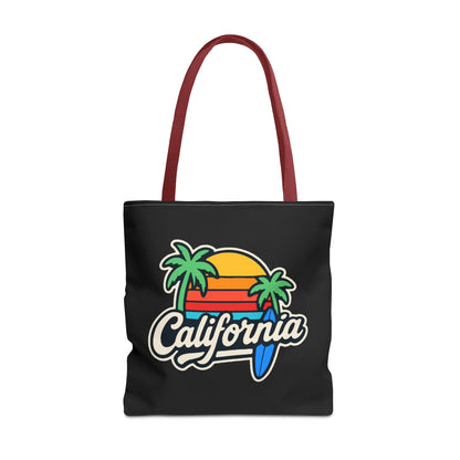 California Retro Tote Bag - Beach Vibes, Summer Accessory, Travel Bag, Gift for Friends, Eco-Friendly Shopping