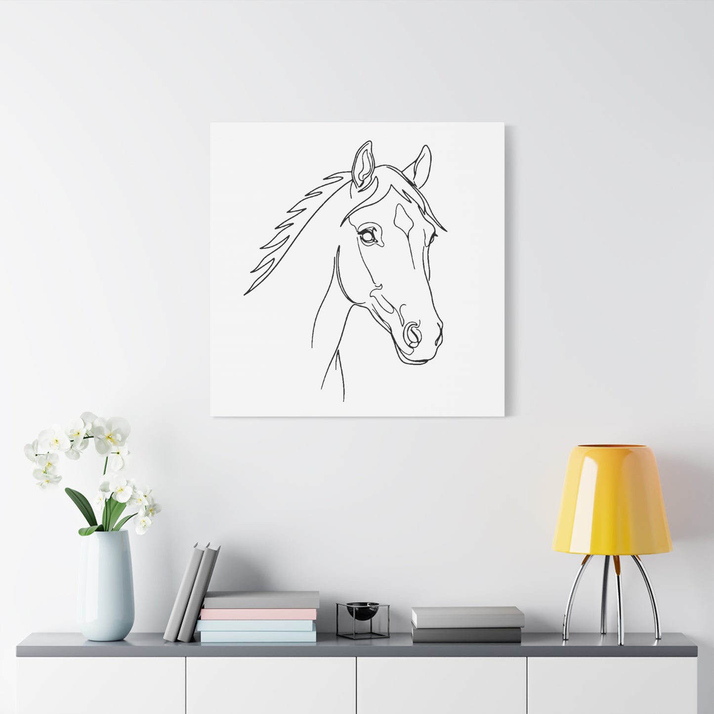 Horse Portrait Sketch - Stretched Canvas