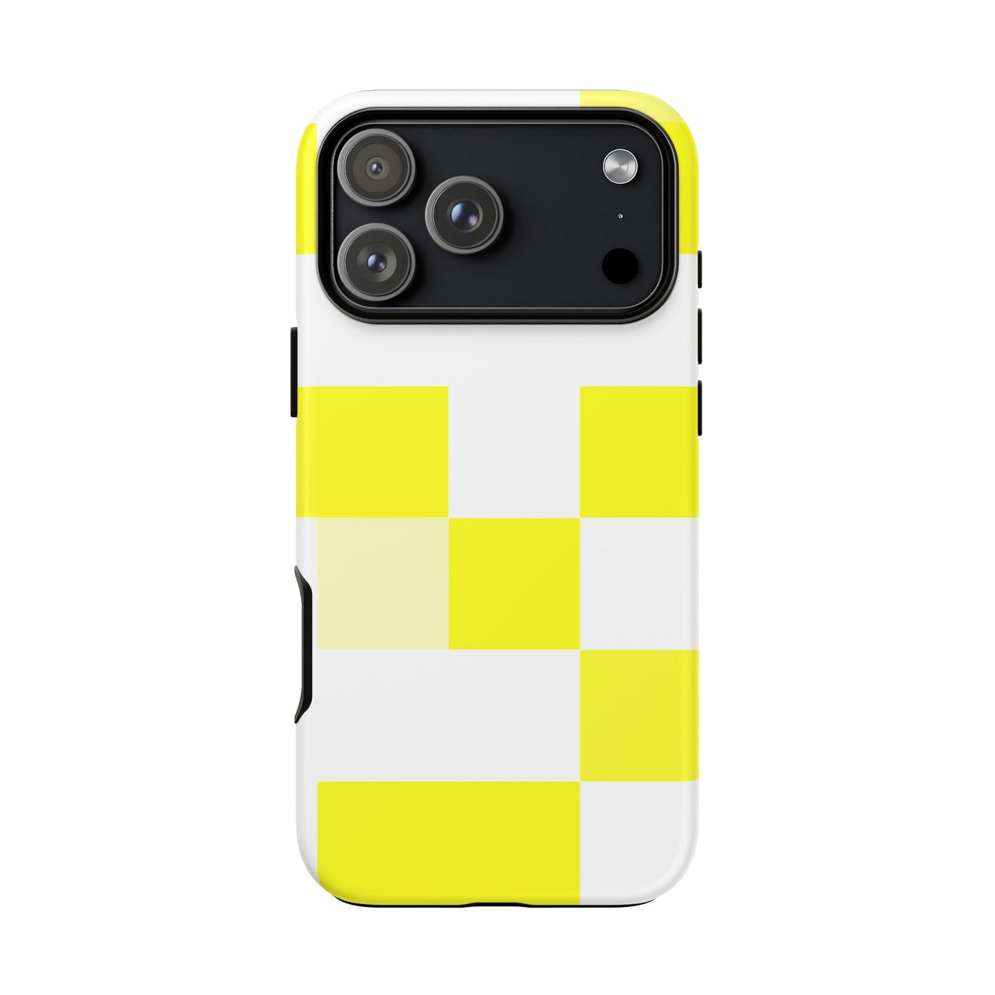 Yellow Pixel Grid - Phone Case