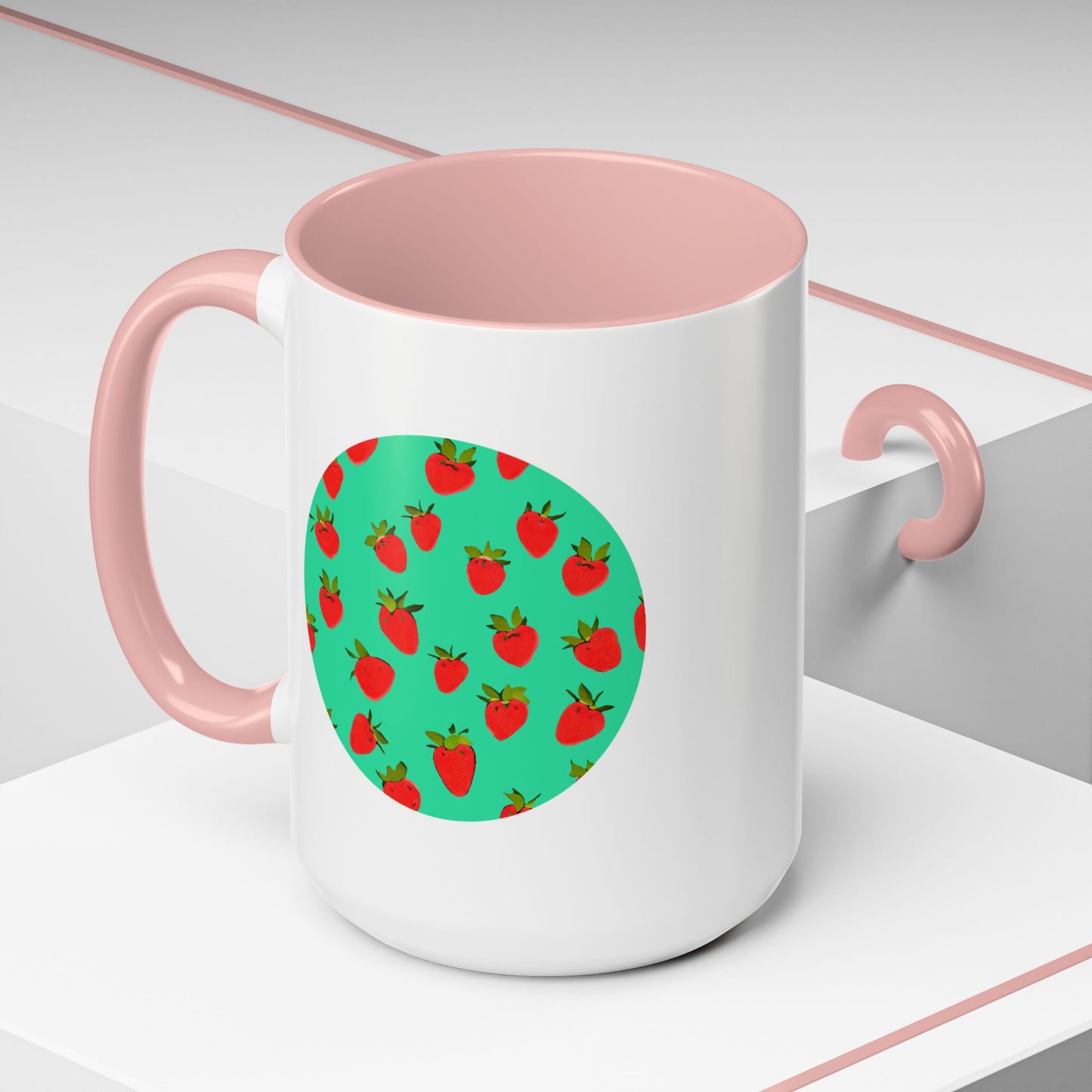 Strawberry Pattern - Color Accent Mug