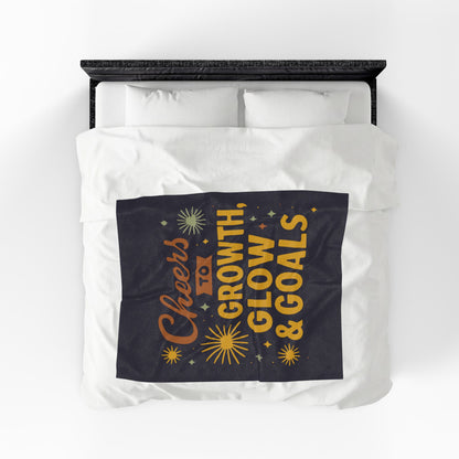 Cheers to Growth, Glow & Goals - Plush Blanket