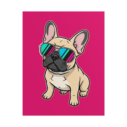 French Bulldog with Sunglasses - Poster