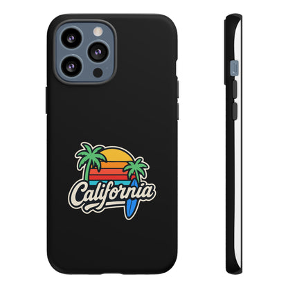 California Sunset Phone Case, Tropical Cell Phone Cover, Beach Lover Gift, Summer Vibes Accessory, Surfing Decor, Personalized Case